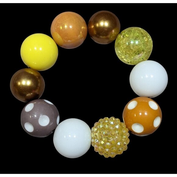 Chunky Summery Bubble Gum Beaded Stretch Bracelet - Picture 1 of 6